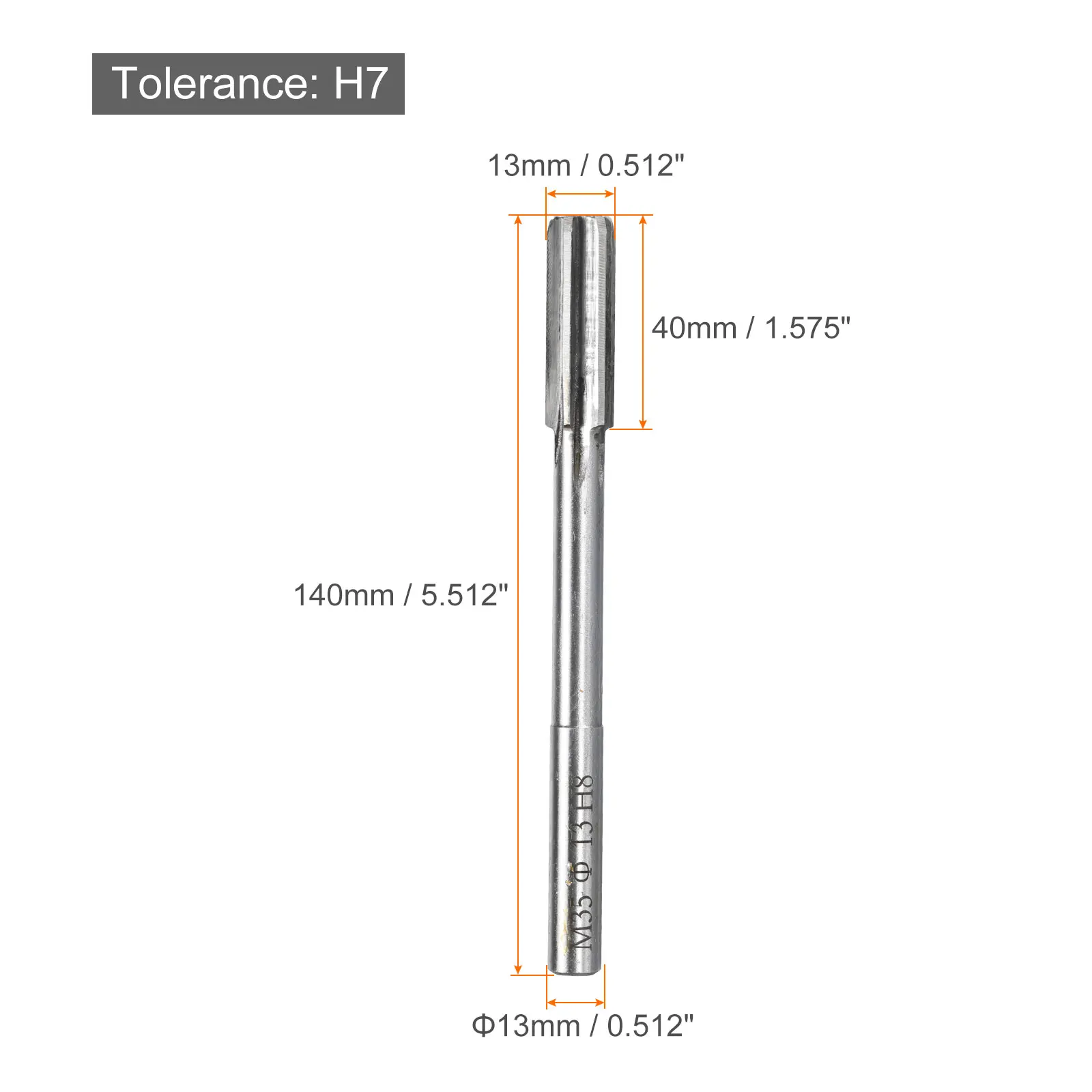 Chucking Reamer 2.5mm-13mm H7 Machine Reamer Straight Flute M35 High Speed Steel Reamer Bit for Steel Aluminum Plastic Wood 4