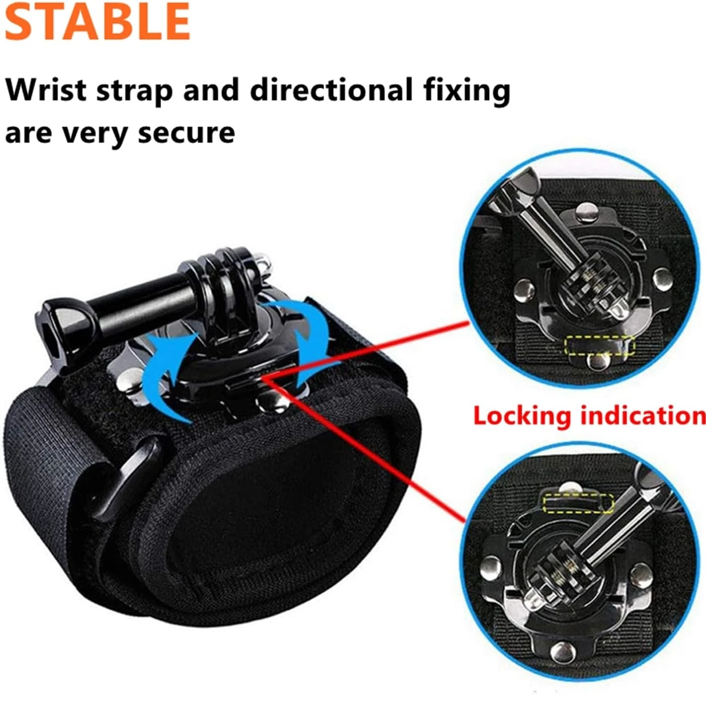 360 Degree Rotating Action Camera Wrist Strap