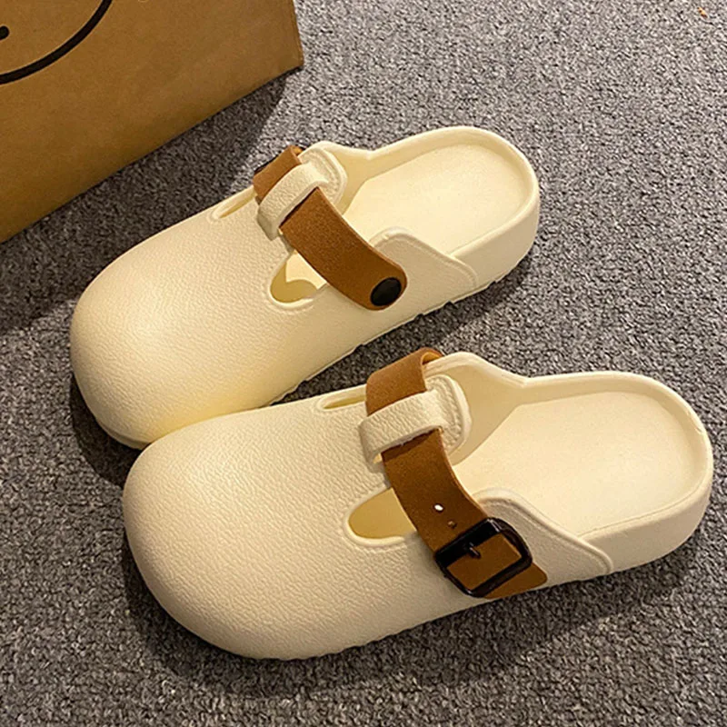 EVA Beach Sandals Women Double Buckle Pool Slippers