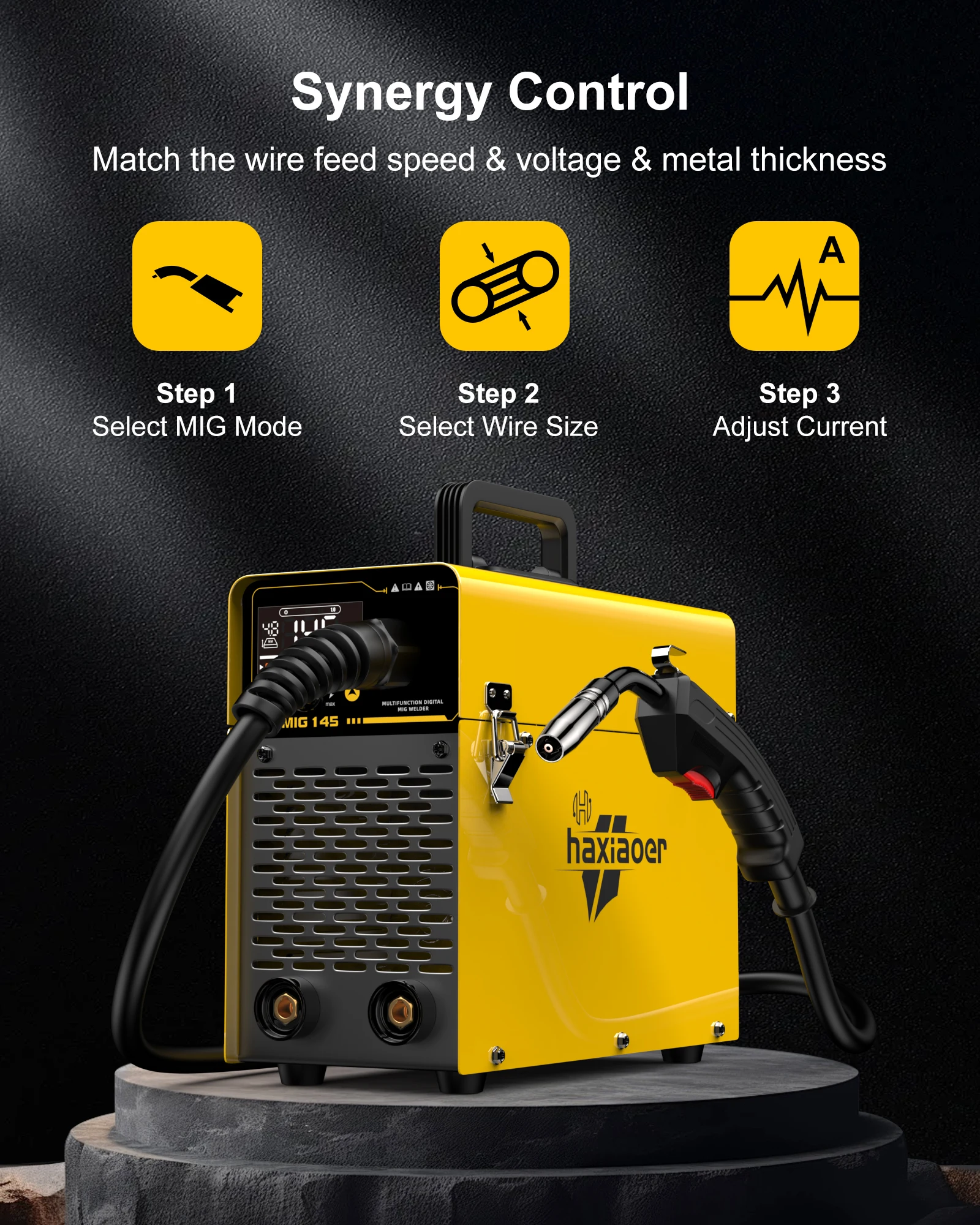 Haxiaoer MIG145 Welding Machine MMA/GASLESS MIG/LIFT TIG 120A Welder Flux Core Welder for Carbon Steel Stainless Steel 2