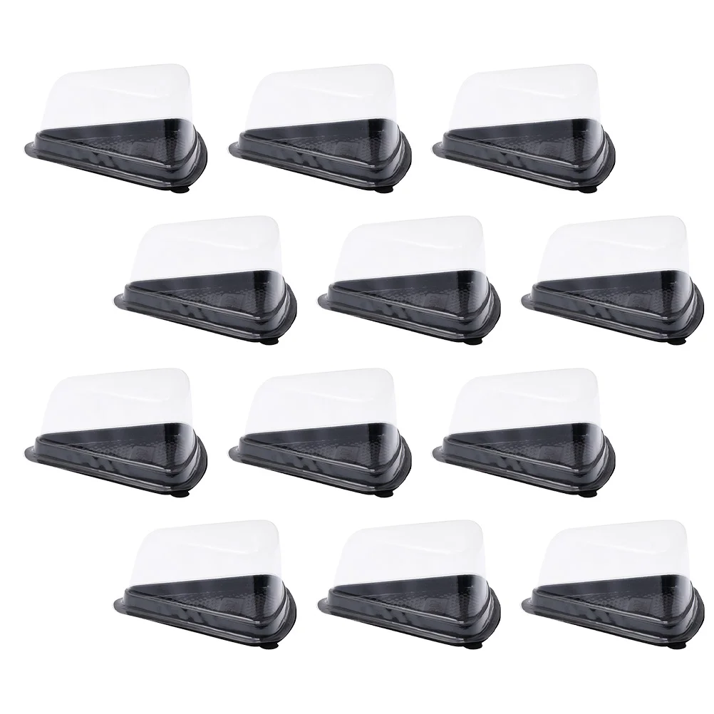 

100pcs Transparent Triangle Mousse Cake Boxes Single Cupcake Container