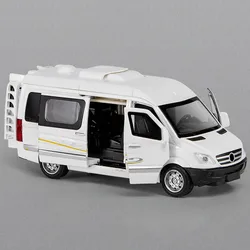 1:32 Diecast Alloy Van Toy with Pull Back Action, Lights, and Sound - Interactive Collectible (WHITE)
