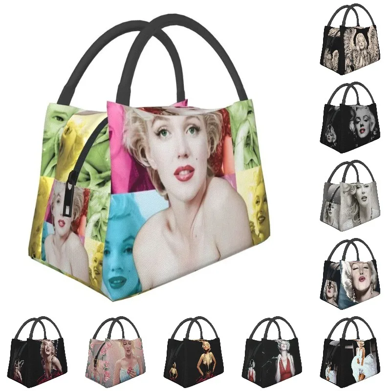 

Sexy Marilyns Monroe Insulated Lunch Tote Bag for Women Abstract Pop Art Resuable Thermal Cooler Food Lunch Box Work Travel