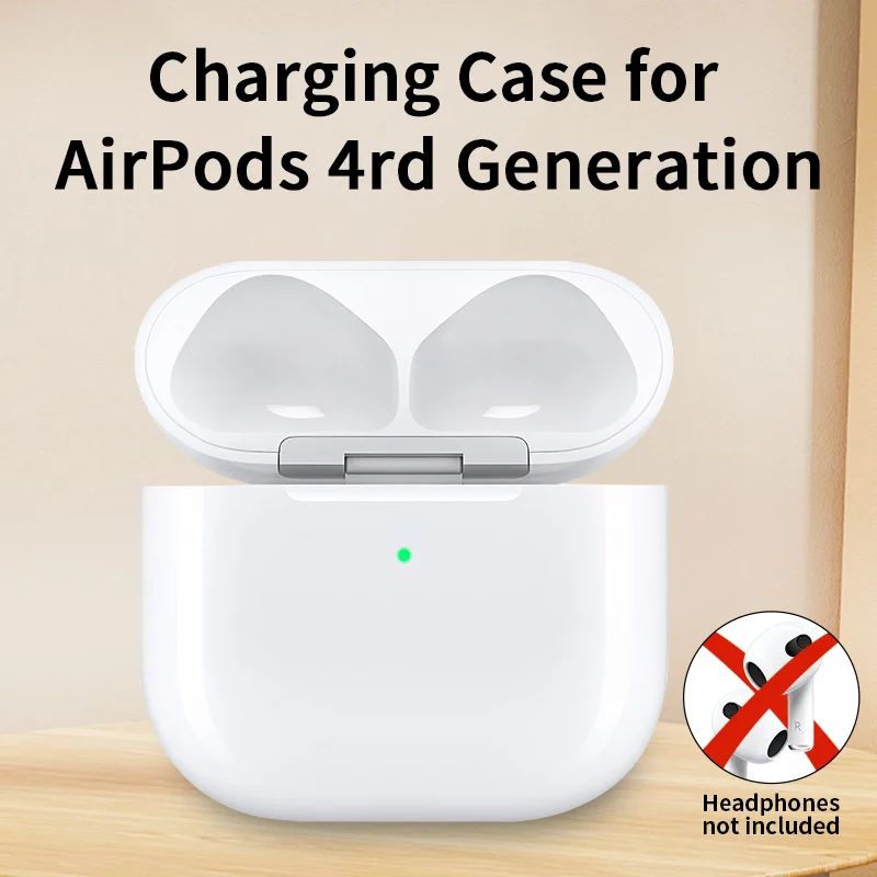 AirPods 4 Charger Case Replacement w/ Wireless Charging & Real Pop