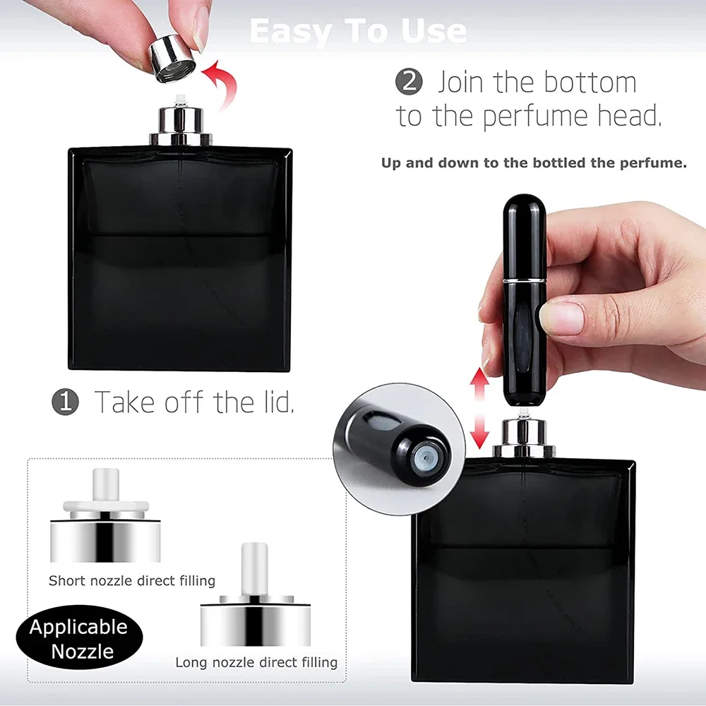 3PCS 5ml Portable Mini Refillable Perfume Bottle Spray Scent Pump Empty Cosmetic Container Atomizer Bottle for Travel 4