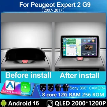 Autoradio Carplay per Peugeot Expert 2, per Citroen Jumpy, per Fiat Scudo, per Toyota Proace 2007-2017, Navigazione GPS Android Auto