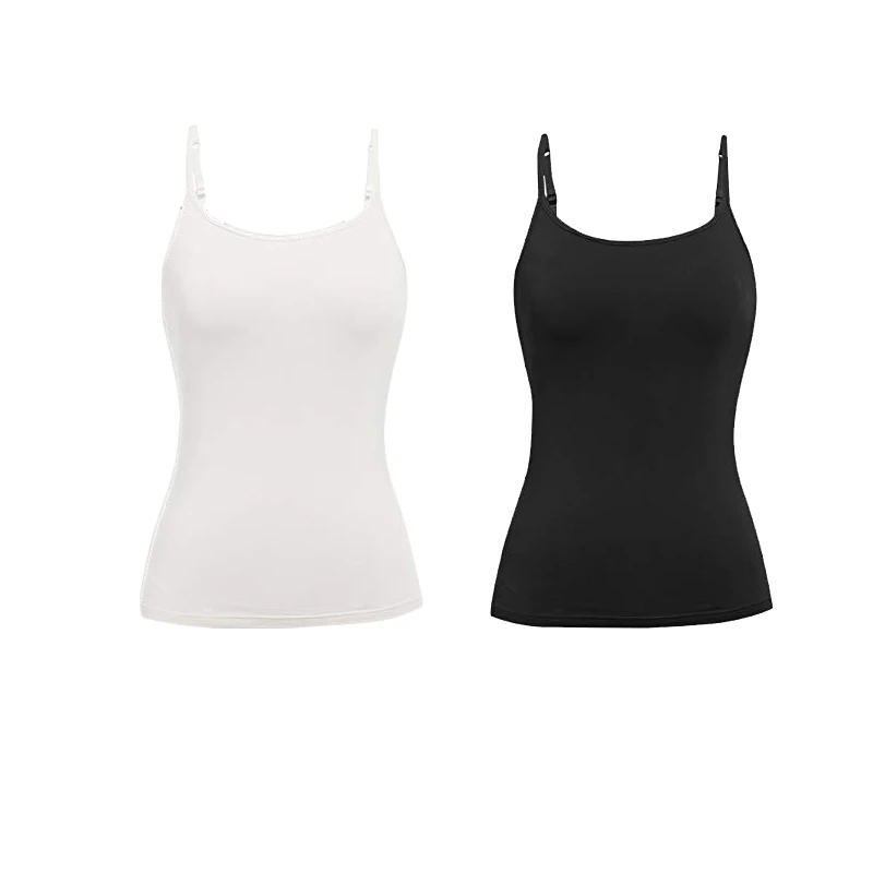 Tank Tops Camisoles for Women with Built in Padded Bra Long Seamless Casual Sleeveless  Top for Yoga Daily Wearing Beige : : Clothing, Shoes & Accessories