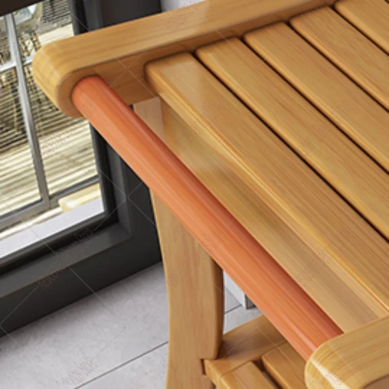 Bamboo Senior Bathroom Chairs Stepping Mobile Bathed Accessories Bathroom Stools Shower Caddy