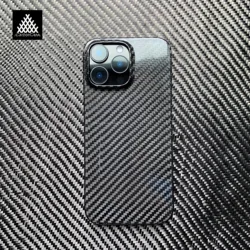 Premium Glossy Ultra - Thin Lightweight 3K Twill Carbon Fiber Phone Case - iPhone 16 Pro Max (Woven Black)