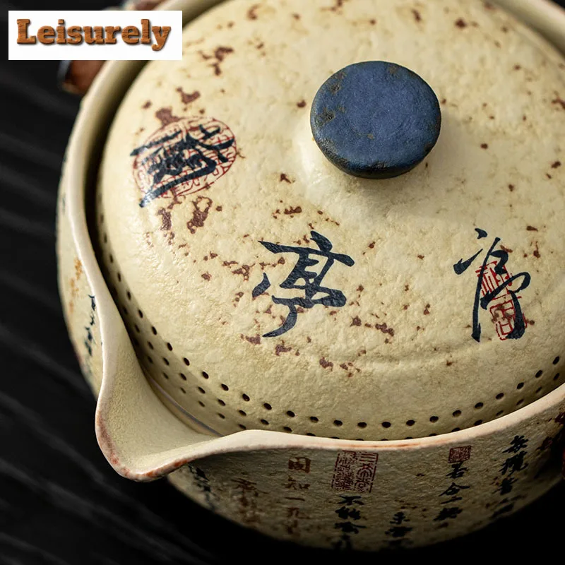 Orchid Pavilion Preface Firestone Red Travel Tea Set Kit Boutique 1 Pot 3 Cups Tea Brewing Organizer Portable Camping Tote Bag