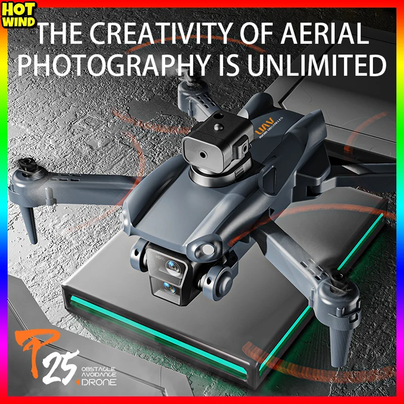 

2024 P25 Drone Triple Camera 8K HD Brushless UAV GPS Professional Aerial Photography Obstacle Avoidance Aircraft Remote Toys