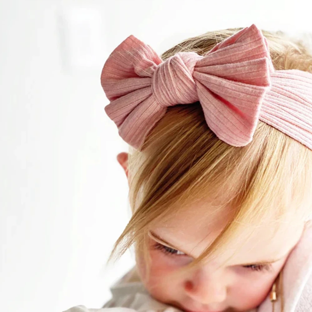 Baby Girls' Autumn Knitted Bow Headband Set - Soft Turban Hair Accessories