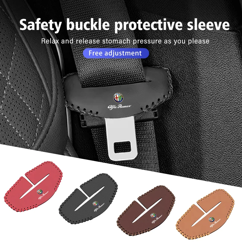 Cintura Di Sicurezza Per Auto In Pelle Fibbia Protettiva Clip Cover Antigraffio Per Alfa Romeo Gt Stelvio F1 Brera Volante Tonale Gloria Disco