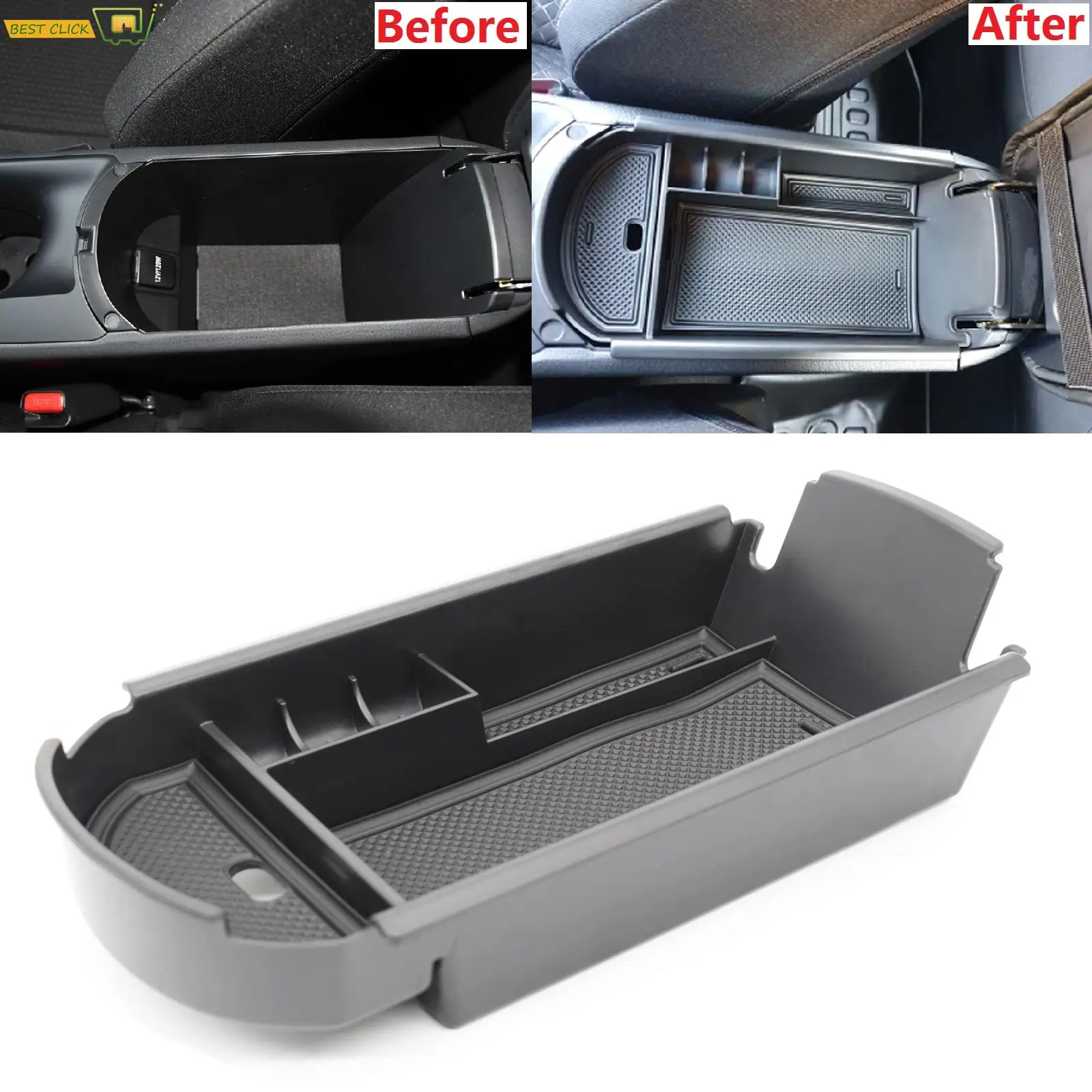 

For Toyota C-HR CHR 2016 2017 2018 2019 2020 2021 Center Console Organizer Tray Armrest Box Storage Glove Case Bin Accessories