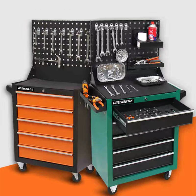 5 Drawers Auto Repair Tool Car Mobile Tool Cabinet Trolley Maintenance Workshop Parts Cabinet Iron Heavy Worker