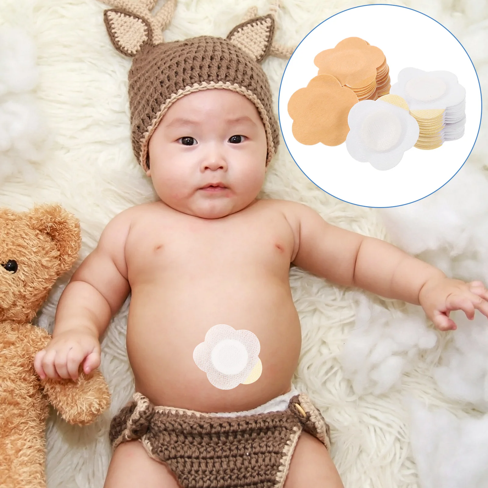 200pcs Baby Belly Button Stickers Breathable Belly Patches Disposable Prevent Infection Navel Patches Hernia Pad Baby care