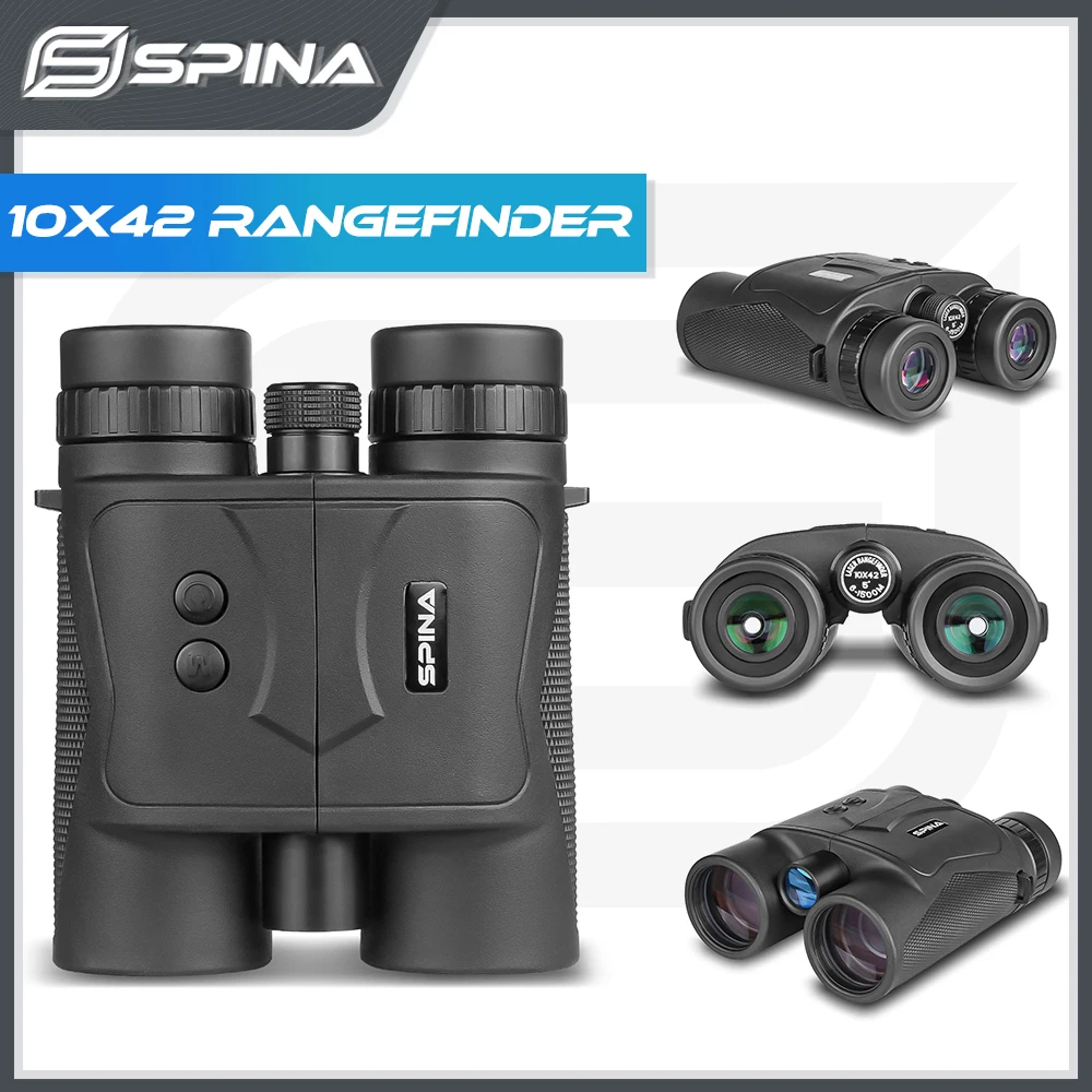 SPINA 10X42 Laser Rangefinder 1200 Meters Ranging Binoculars Telescope Tactical Hunting Outdoor Distance Measurement Waterproof