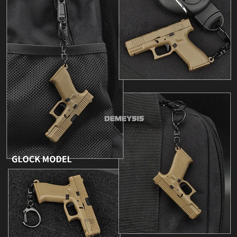 Keychain Charm Mini G45 Pistol Shaped Removable Magazine Miniature Helmet Model Beer Bottle Opener