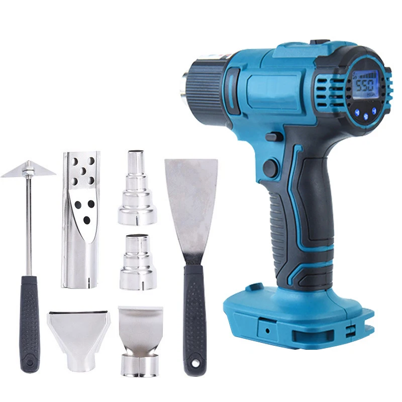 2500W Electric Heat Gun for Makita 18V Battery LED Temperature Display Cordless Handheld Hot Air Gun with 4 Nozzles Hot Air Gun 3