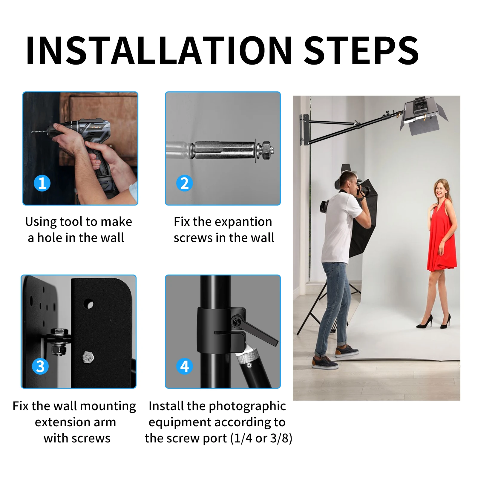 SH 115W Photography LED Video Light Daylight-Balanced Sun Lamp for Softbox Lighting Portrait Flash Studio Tik Tok Youtube Live