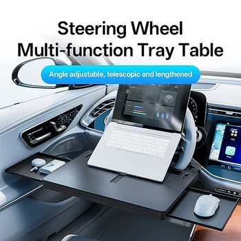 Vassoio per auto Tavolo Vassoio per alimenti Scrivania Pieghevole Scrivania per laptop Vassoio per volante automatico Supporto per tazza d'acqua regolabile Staffa per computer
