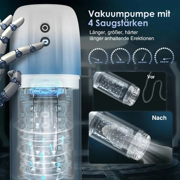 6 IN1 Automatic Male Masturbator Cup IPX7 Penis Pump Sex Machine Stroker with 7 Sucking Rotating Licking LCD Sex Toys For Men