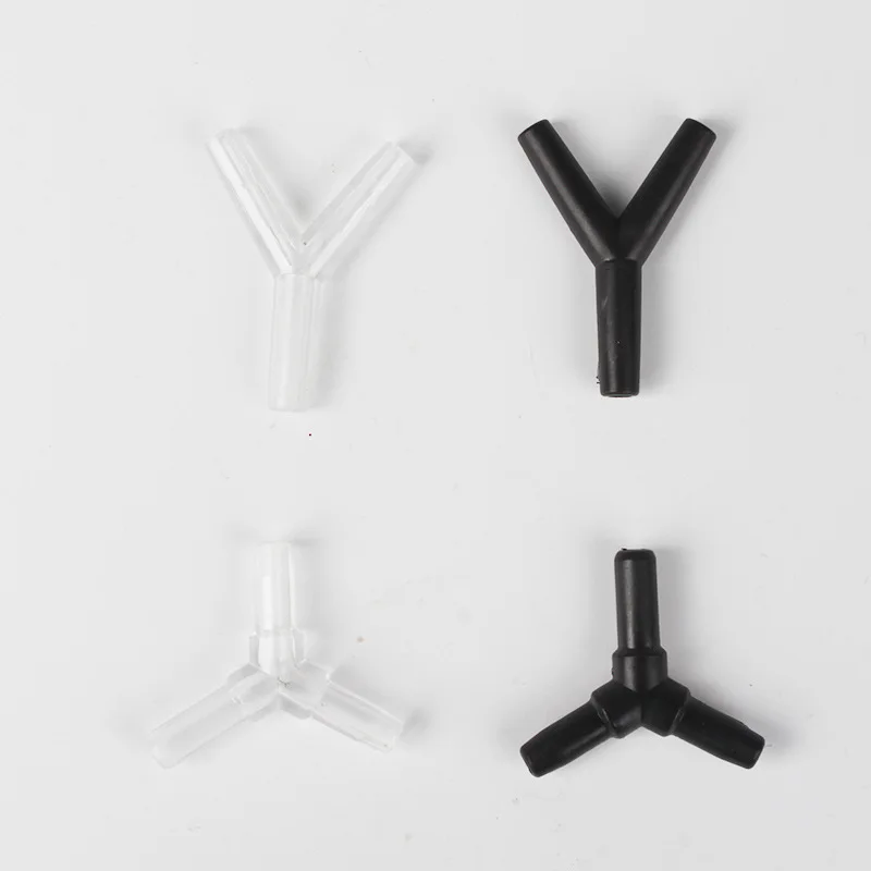 5pcs Black/Clear Oxygen Tube Tee Connector Y-Type Connectors Aquarium ...
