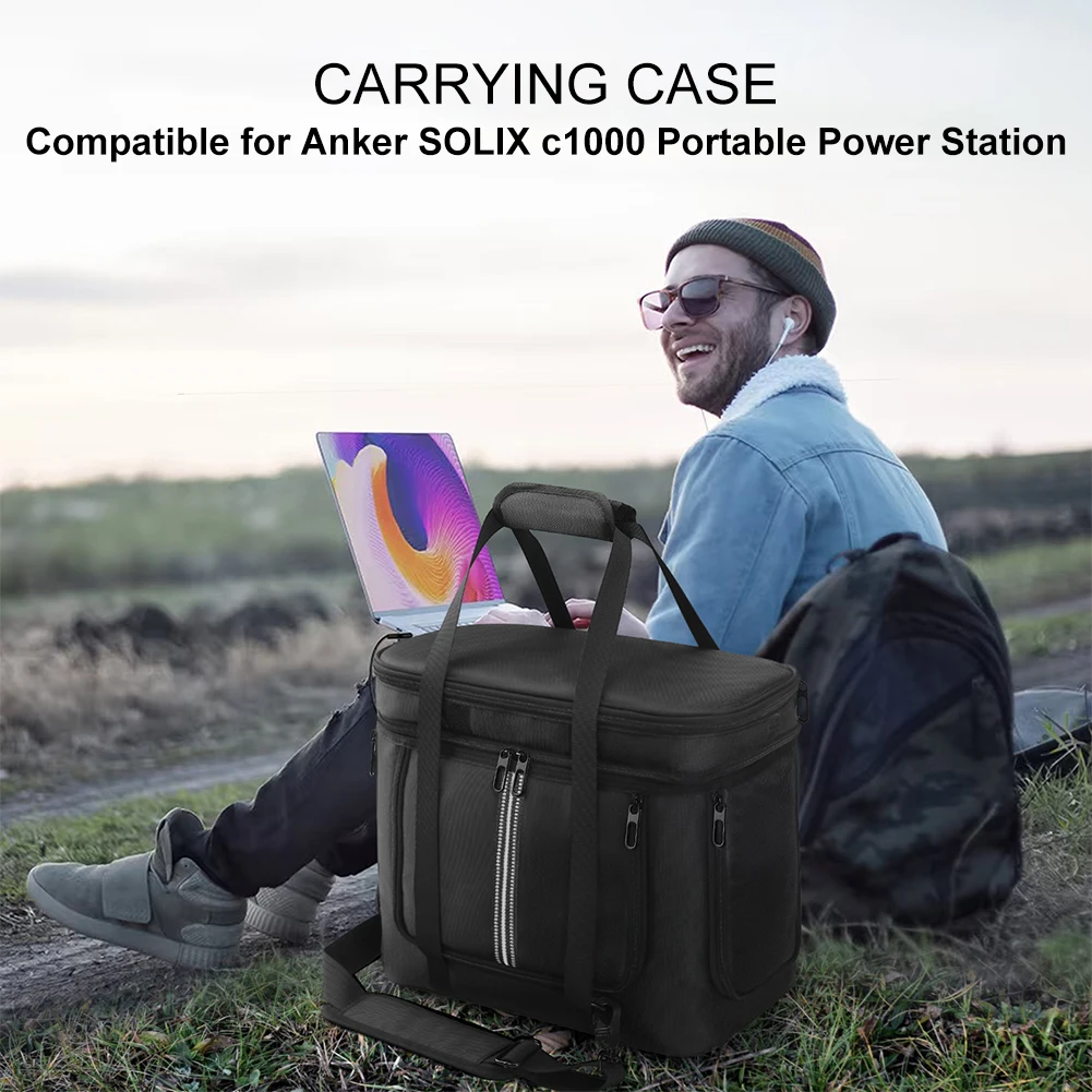 Carrying Case for Anker SOLIX C1000 Portable Power Portable Power Station Bag Travel Storage Bag with Shoulder Strap & Handle