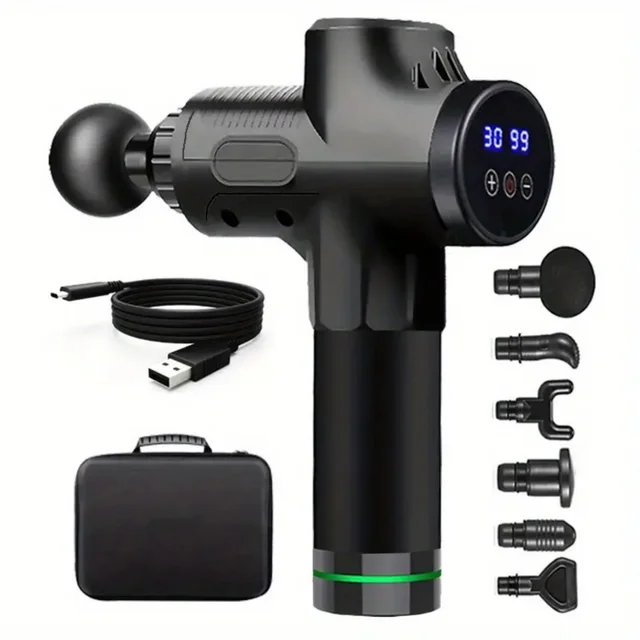 Massage Gun Deep Tissue Percussion Massager Office Athlete Fitness Workout Massager 30 Speed LED Vibrator Massager Masajeador