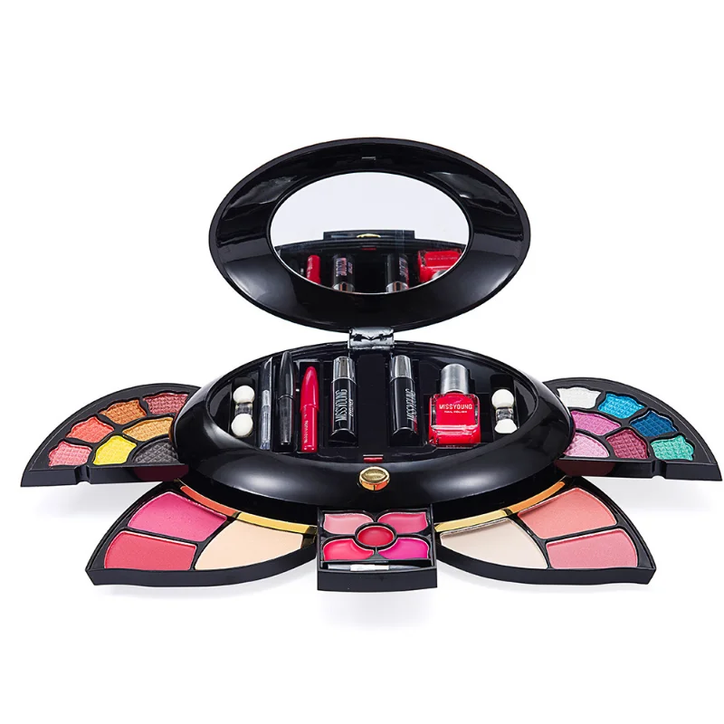 Lip Gloss Eye Shadow Blush Mascara Nail Polish Brushes Makeup Sets Party Show Makeup Kit Full Professional Set