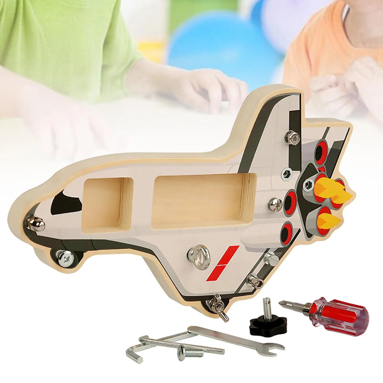

Montessori Screwdriver Board Set Spaceship Shape for Girls Toddlers Boys