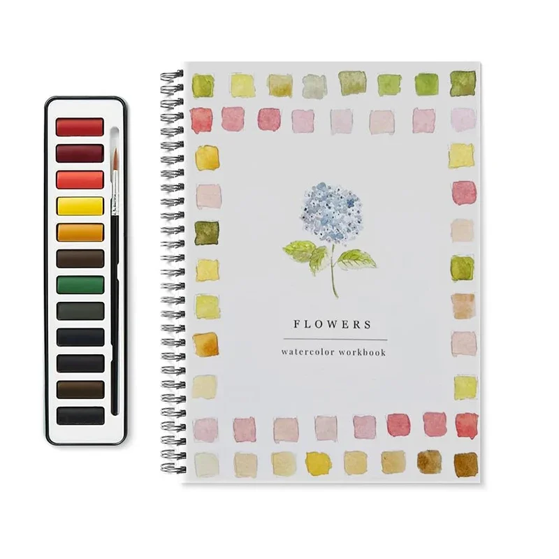 Bird Watercolor Workbook Beginner Friendly Life Color Palette Series Watercolor Practice Book Coloring Book 12 Color Paint Pen