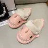 Winter Shark Slippers Woman Cotton Waterproof Sandals Indoor Non-slip Slides Plush Home Warm Couple Shark Flip Flops Flat Shoe 5