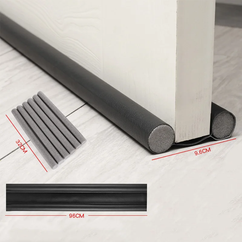 Dual-Sided Door Draft Guard - Flexible Noise and Insect Barrier Seal Strip