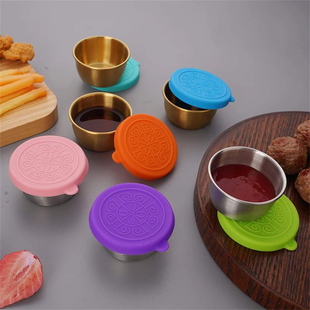 Leakproof Sauce Cups Salad Dressing Container with Lids Portable Refillable Sauce Box Condiment Lunch Box Barbecue Sauce Bottle 2