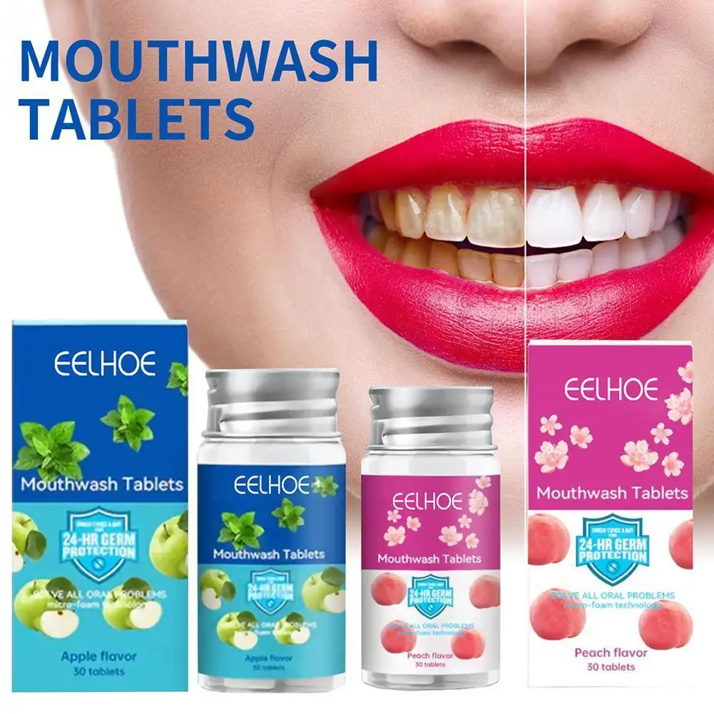 EELHOE 2023 New Toothpaste Tablets Four Flavors Teeth Smoke Remove