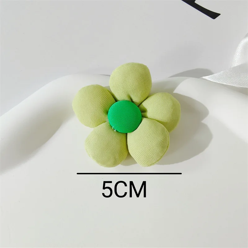 5PCS New small fresh elastic fabric flower accessories DIY five-petal flower hairpin clothing bag shoes and hats decorative mate