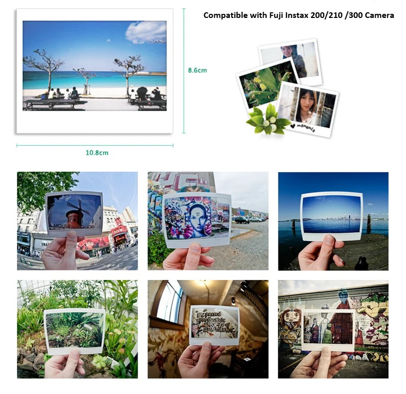 Genuine Fujifilm Instax Wide Film 10/20/40/60/80/100 Sheets White Photo For Fuji Instant  Photo Camera 300 200 210 100