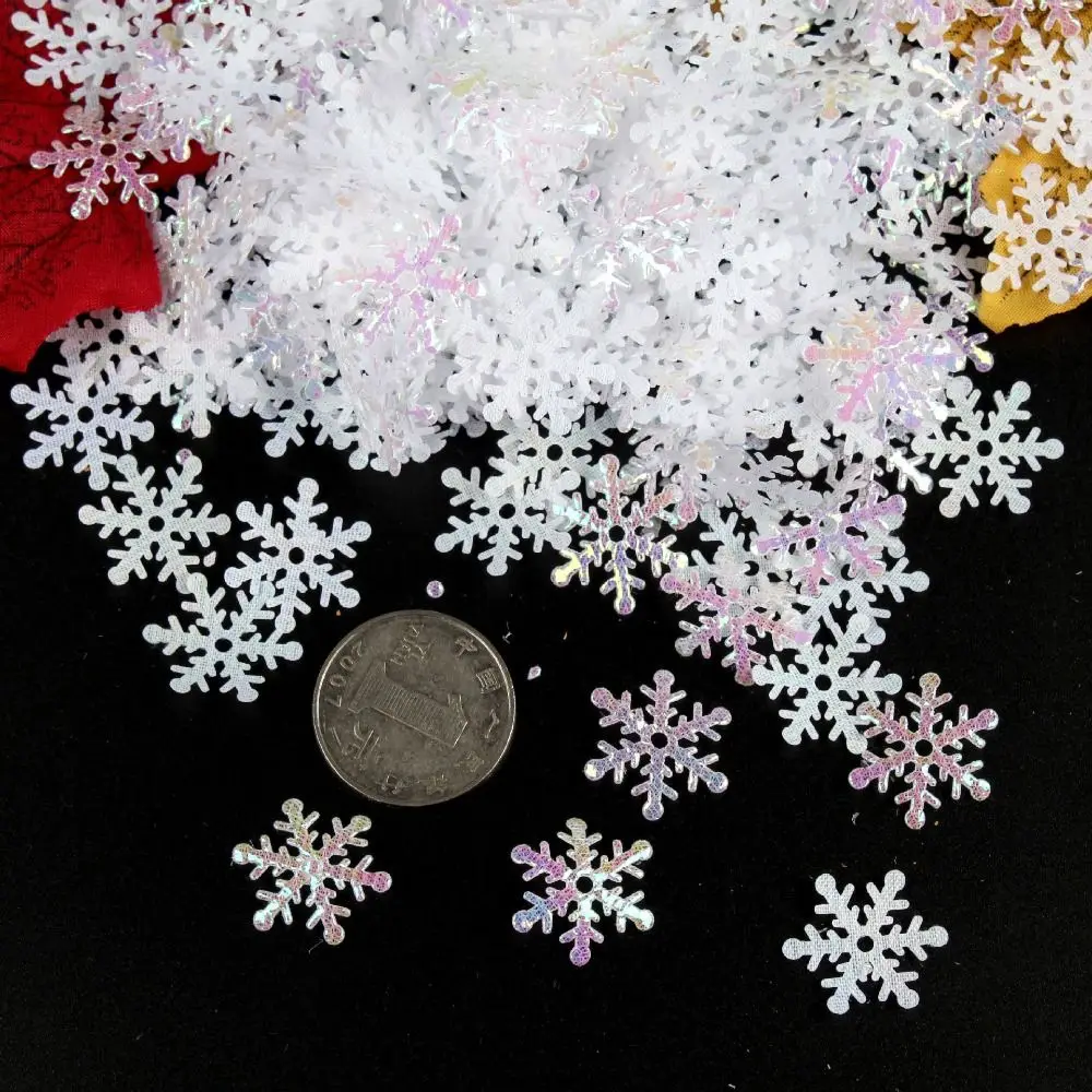 Glitter Christmas Snowflakes Confetti Multi-color Sequins Artificial Snowflakes 1.5cm 2cm 3cm