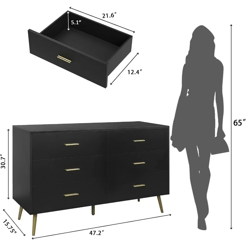 6 Drawer Dresser items makeup dressing table box container drawer nordic organizer woman coiffeuse dressers for Bedroom with Wide Drawers and Metal Handles