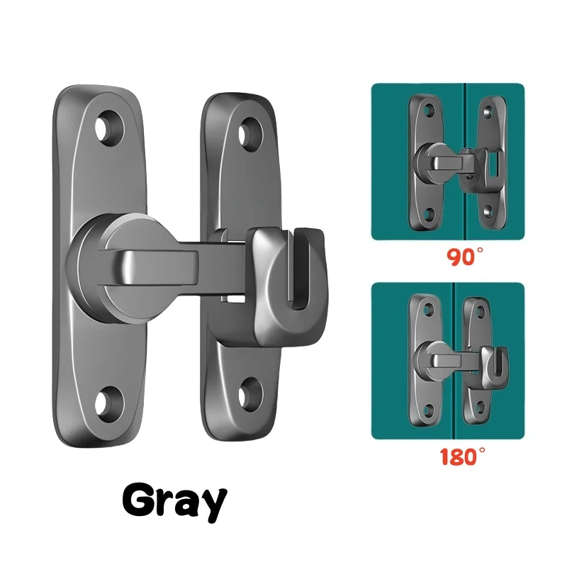 90/180 Degree Flip Door Lock Home Security Sliding Door Latch thumbnail 2