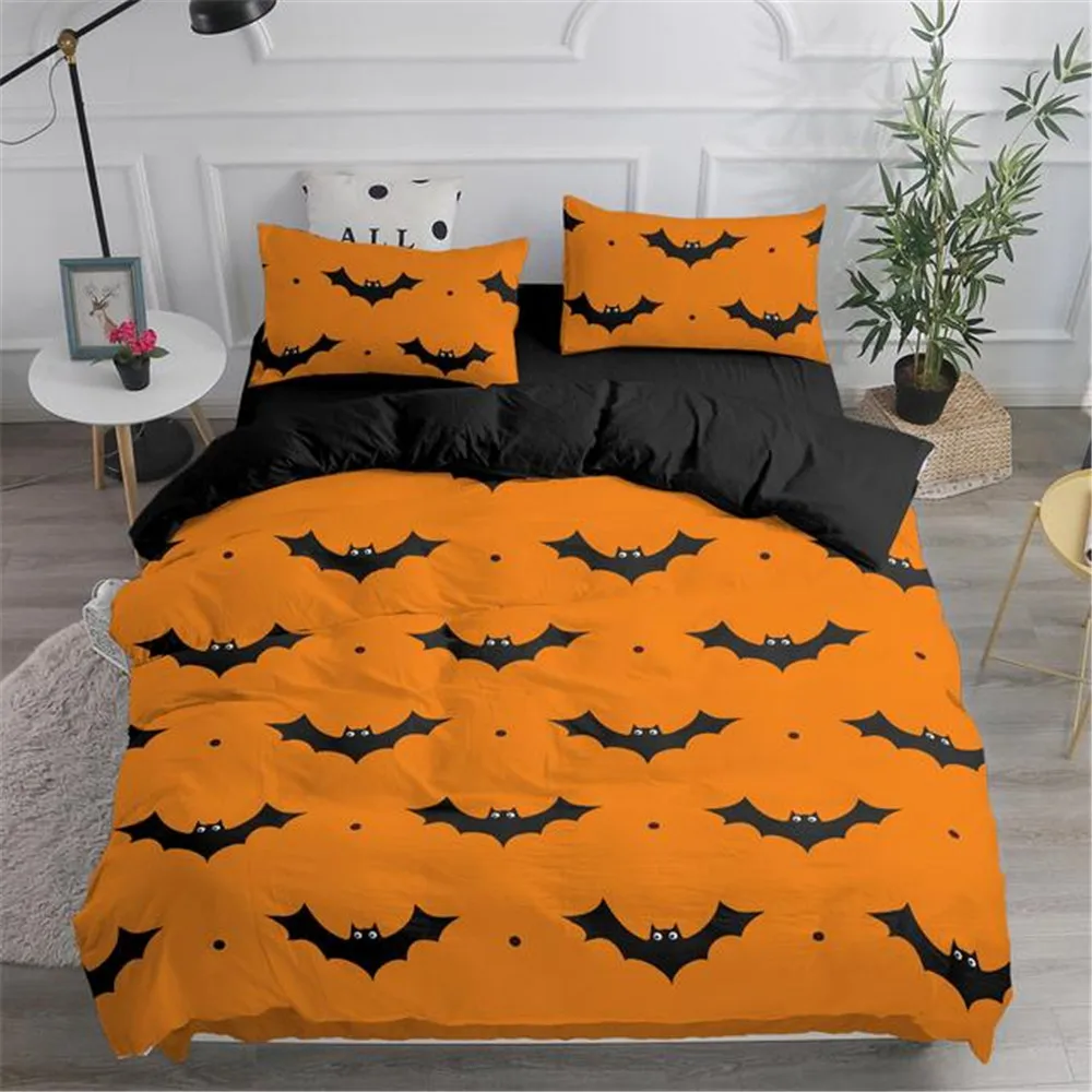 White Flying Vampire Halloween Bed Set