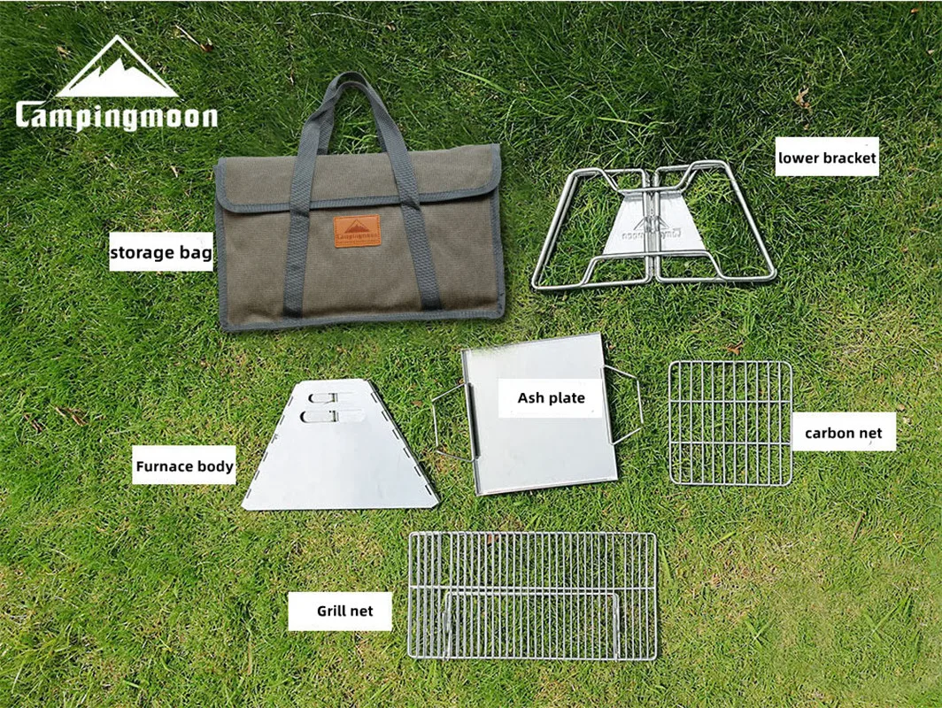 Steel Folding Portable BBQ Grill Stove Campingmoon MT-2 Outdoor Camping Picnic Set Camping Barbecue Rack - Image 5