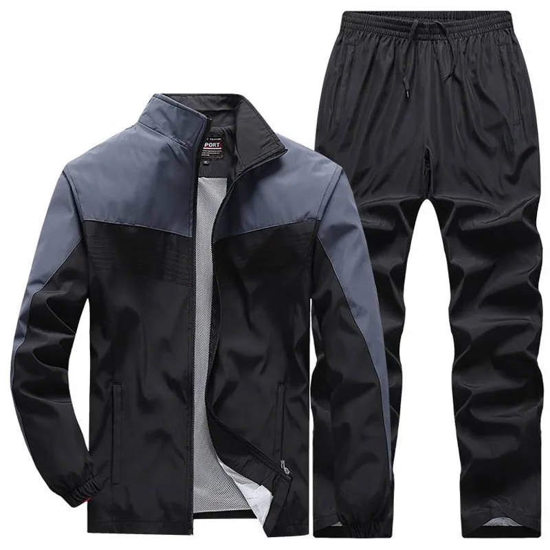 Men\'s Track Suits Sports Sweatsuits Full Zip Jackets Athletic Sweatpants Fitness Gym Jogging Running Basketball Tracksuits Sets