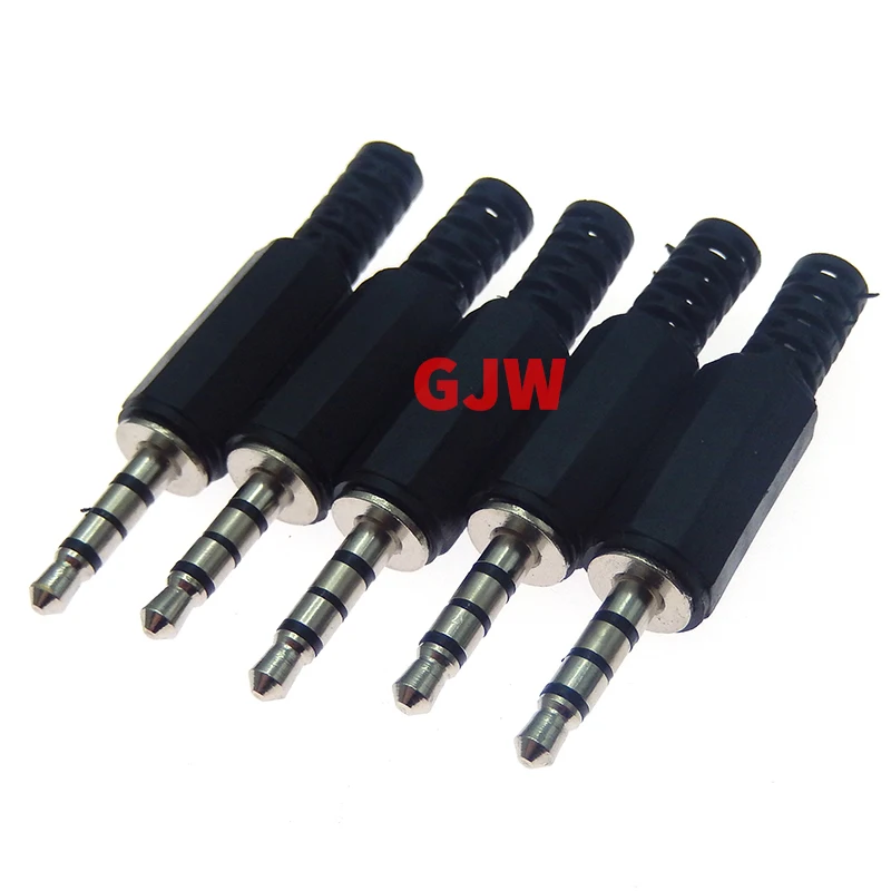 5PCS-3-5mm-Audio-Connector-4-Poles-Headphone-Jack-Male-Plug-Earphone