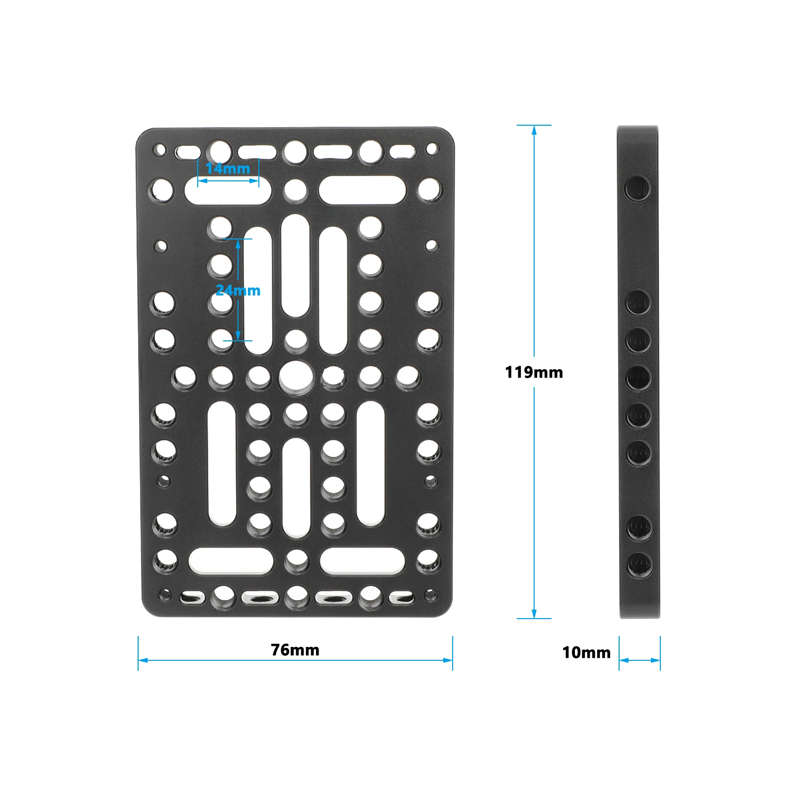 SZRig 다용도 백보드 치즈 플레이트 119 x 76 mm 1/4인치 & 3/8인치 나사 카메라 케이지 슬라이더용 골드 마운트 배터리 플레이트