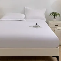 1PC imperméable à l'eau peau douce glaçage couleur unie bonnet de lit housse anti-poussière drap de couverture de matelas (fourreau d'oreiller et noyau d'oreiller non inclus) 6