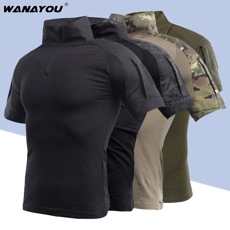 

Мужские тактические камуфляжные армейские охотничьи футболки с коротким рукавом для скалолазания, штурмовые боевые военные походные рубашки для мужчин