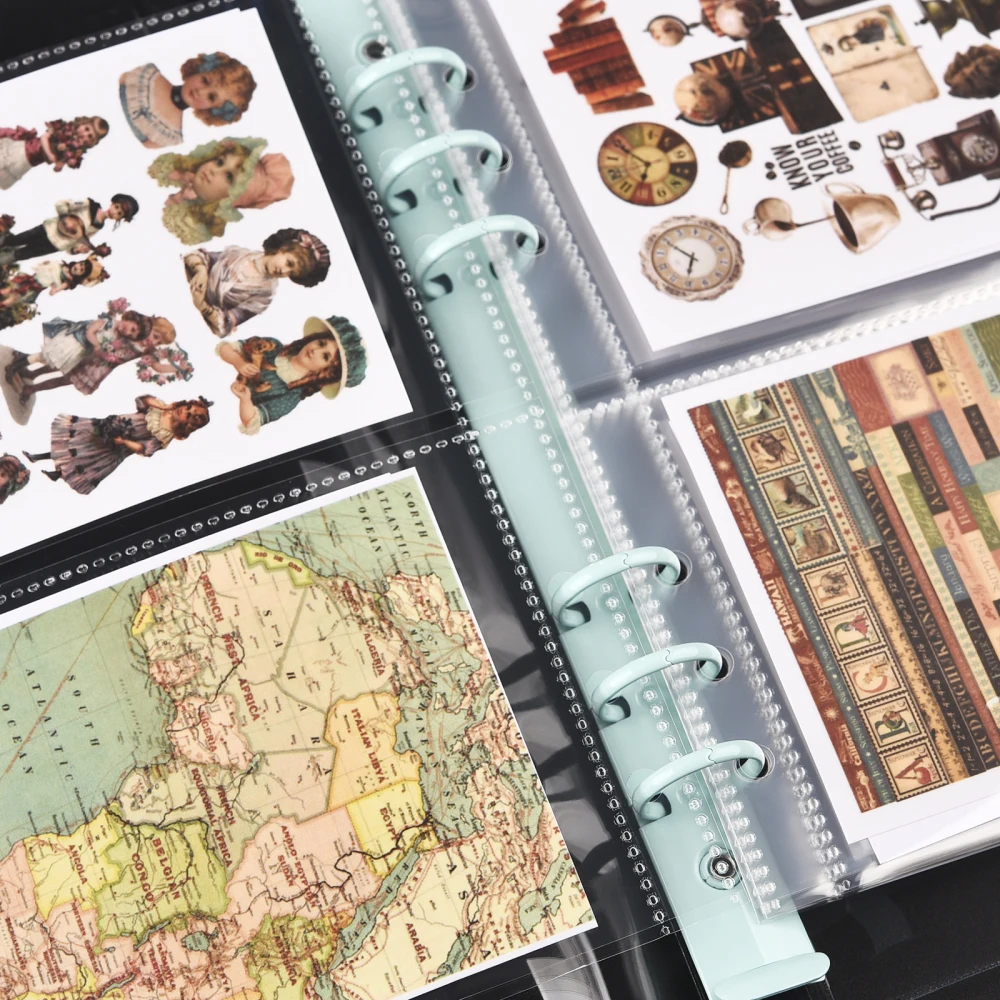 Description Picture 2 of itemA5 Transparent 6-Hole Strap Storage Clip Storage Bag For Cutting Dies Stamps Organizer Holders Cardstock Envelopes Scrapbooking