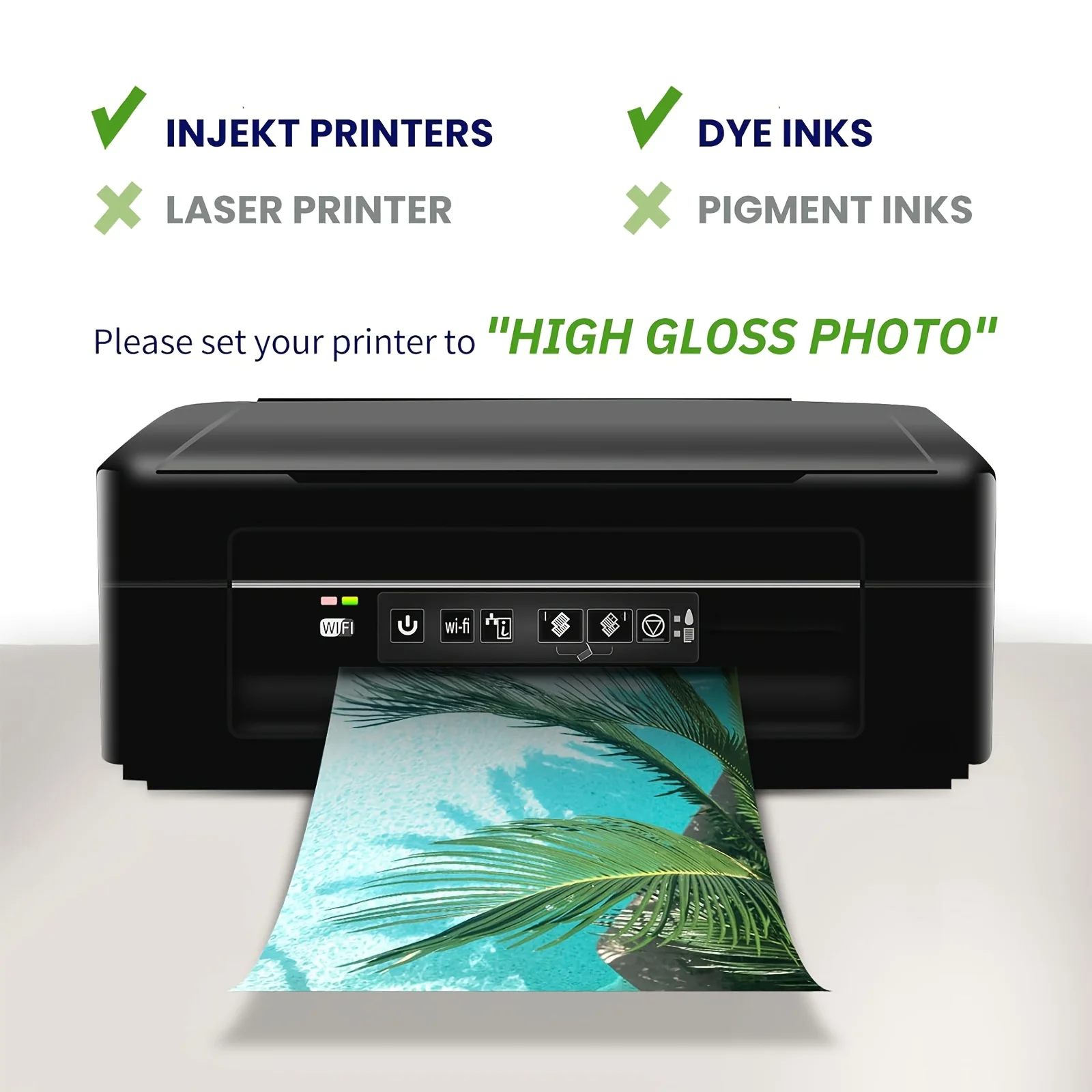 100매 3.5x5인치 전문가용 광택 인화지 180GSM 즉시 건조 잉크젯 염료 잉크 프린터와 호환 가능 사진용